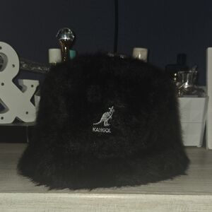 Kangol Black Plush Hat